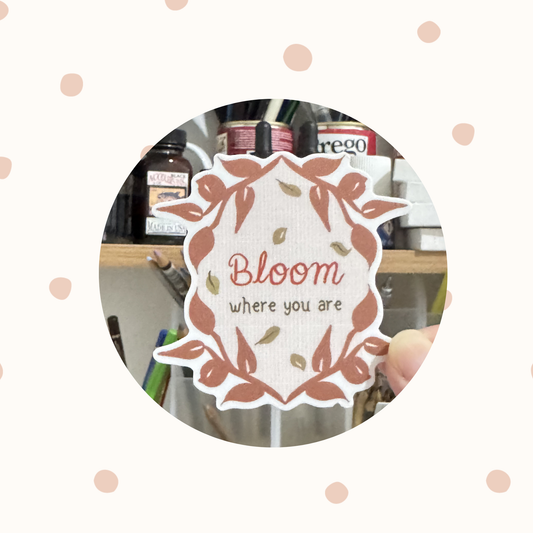Bloom autumn Vinyl Sticker - Earth tone self-care Decal for laptop, water bottle, journal (Copy)