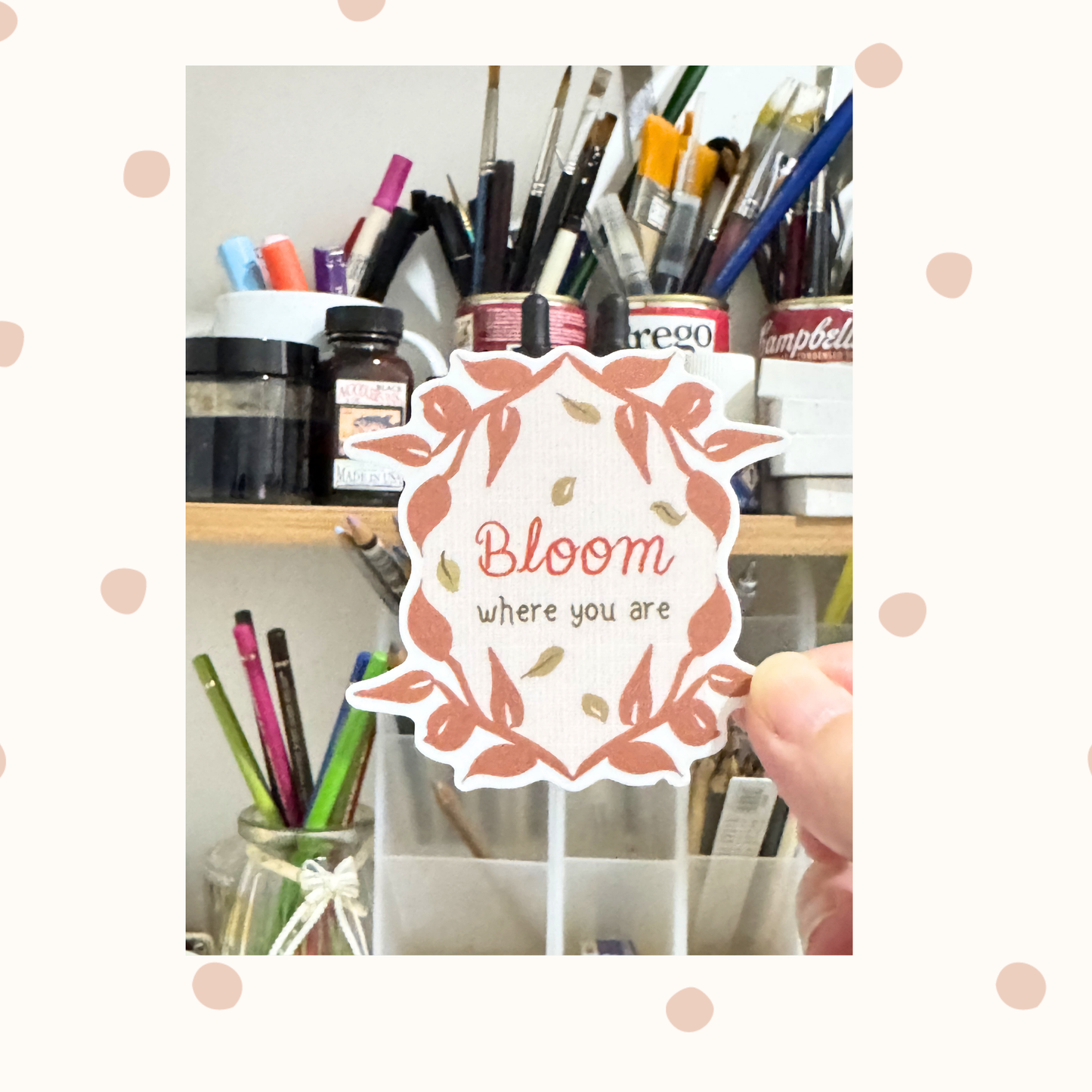 Bloom autumn Vinyl Sticker - Earth tone self-care Decal for laptop, water bottle, journal (Copy)