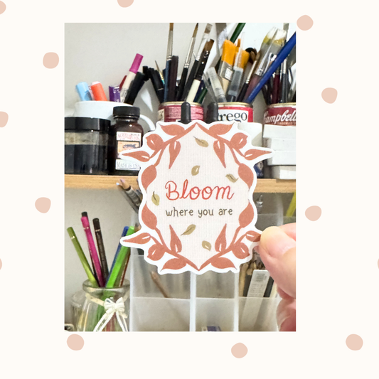 Bloom autumn Vinyl Sticker - Earth tone self-care Decal for laptop, water bottle, journal (Copy)