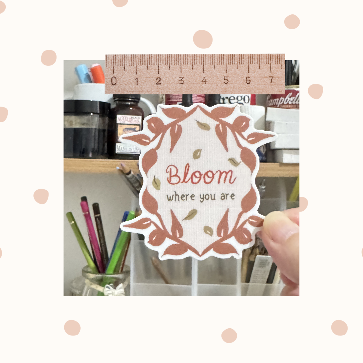 Bloom autumn Vinyl Sticker - Earth tone self-care Decal for laptop, water bottle, journal (Copy)