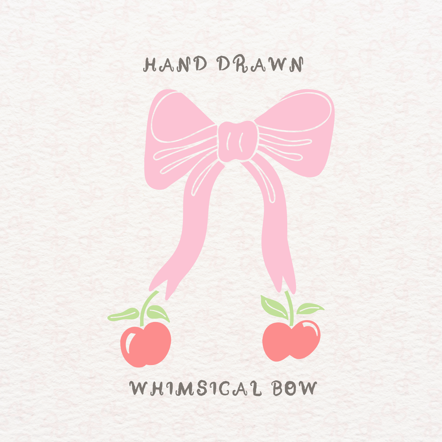 Pink Bow Cherry SVG, Coquette Ribbon Clipart Cut File, Cricut Silhouette Design for Stickers, Cards, Labels, Mother’s Day