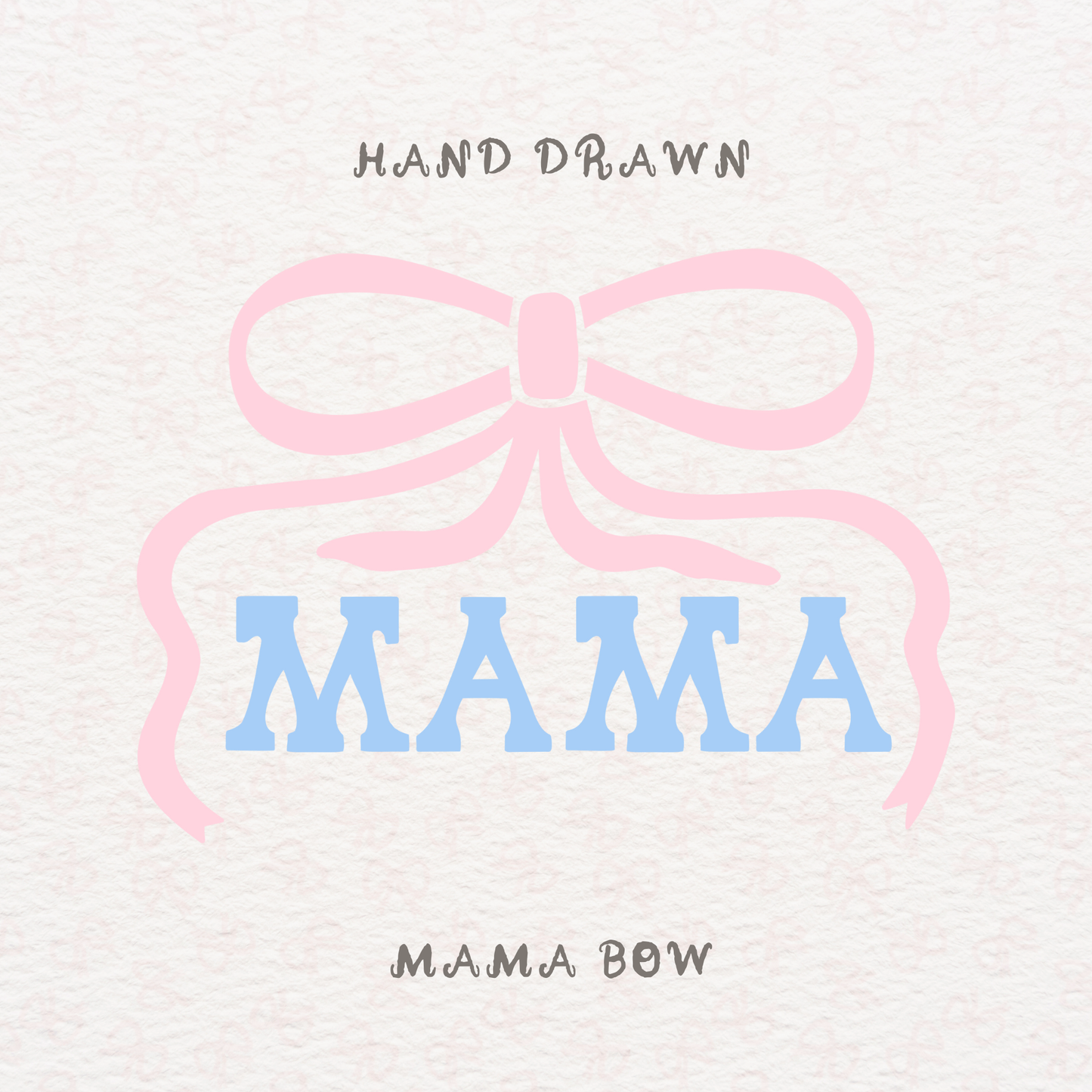 MAMA Bow SVG, Hand Lettered Mom Ribbon Cut File, Cute Coquette Design for Cricut Silhouette, Mother’s Day Card, Gift Tag, Sticker