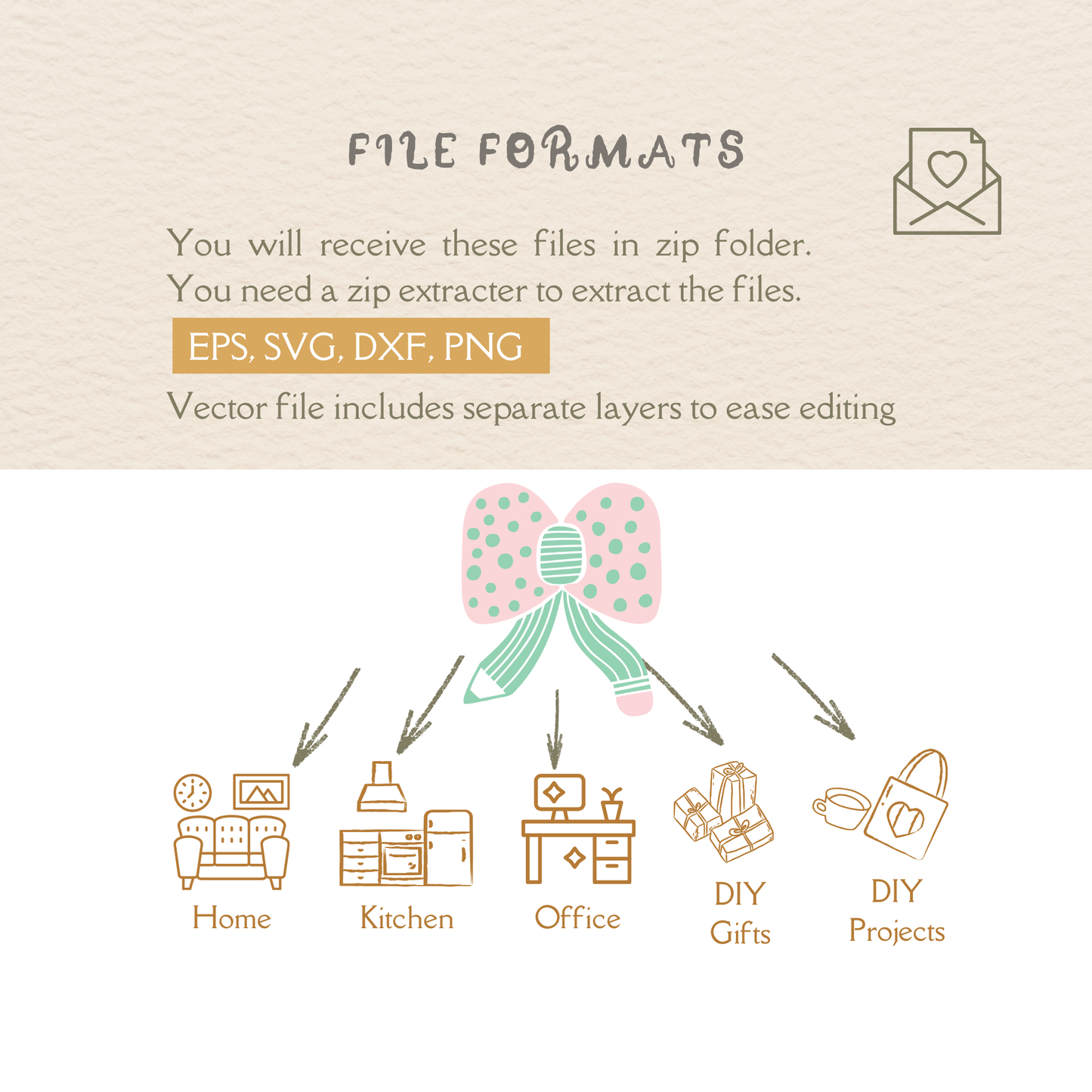 Pencil Bow SVG, Teacher Ribbon Cut File, Back to School Design for Cricut Silhouette, Classroom Sticker, Gift Tag, Planner Decor