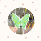 Bright green butterfly Vinyl Sticker - Neon color insect Decal for laptop, water bottle, journal