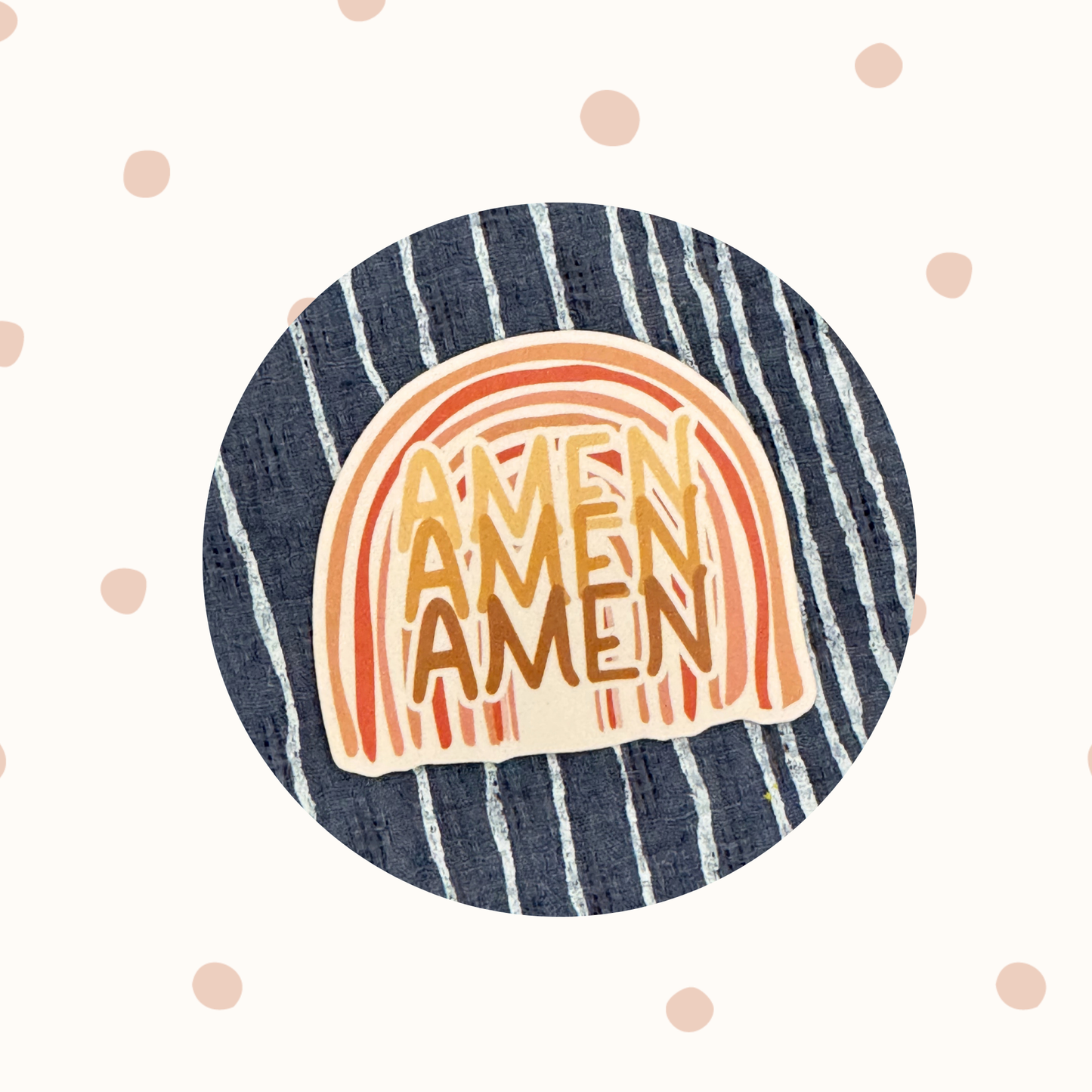 Rainbow Amen Vinyl Sticker - Earth tone Faith Decal for laptop, water bottle, journal