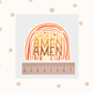 Rainbow Amen Vinyl Sticker - Earth tone Faith Decal for laptop, water bottle, journal