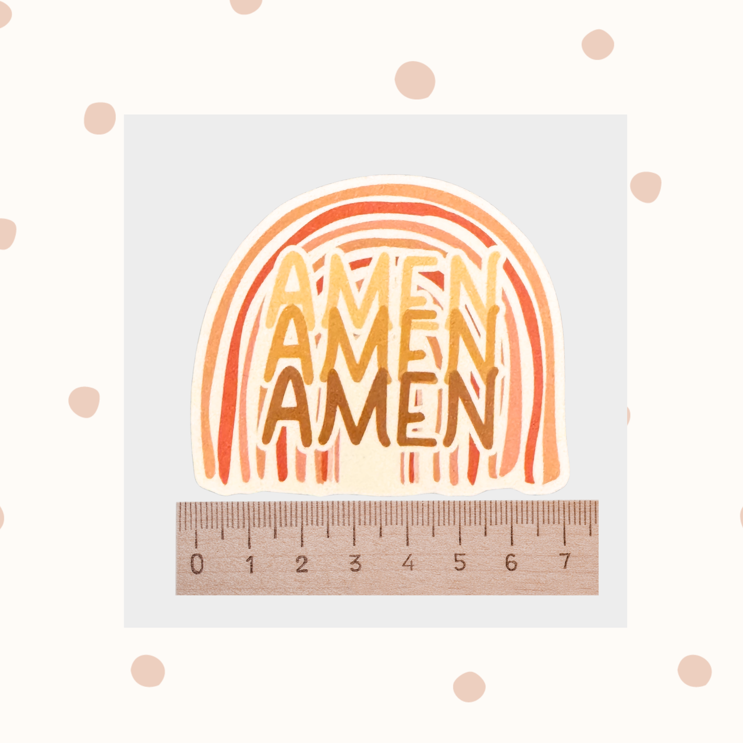 Rainbow Amen Vinyl Sticker - Earth tone Faith Decal for laptop, water bottle, journal