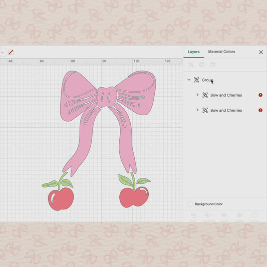 Pink Bow Coquette Cherry SVG